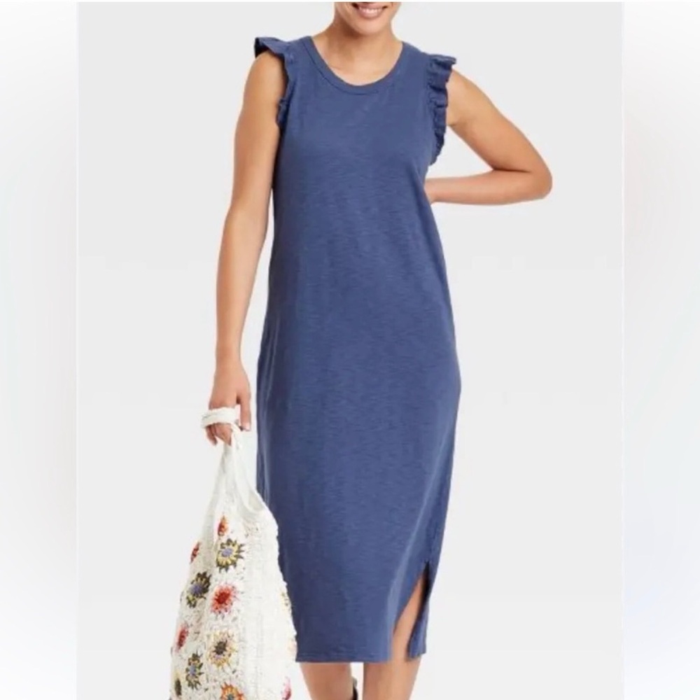 Universal Thread Ruffled Blue Midi Dress